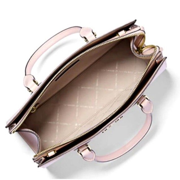 New Michael Kors Sheila Medium Ombré Signature Logo Satchel Powder Blush Multi - Picture 3 of 4
